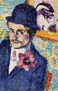 robert delaunay homme a la tulipe oil on canvas